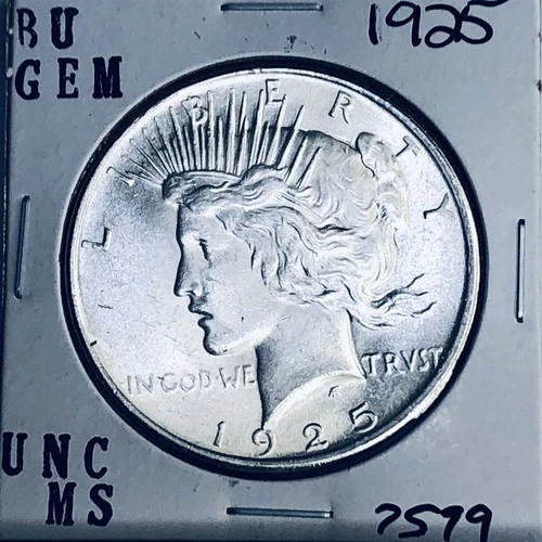 1925 P BU GEM PEACE SILVER DOLLAR UNC MS+++ U.S. MINT RARE COIN 7599