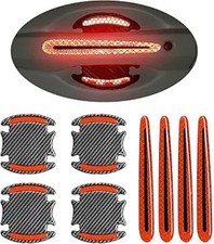 Door Handle Protector Reflective Sticker Universal Auto Carbon Fibe Color: Red