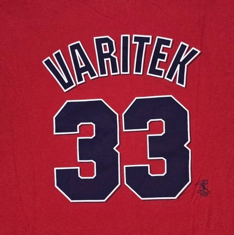 Majestic JASON VARITEK #33 Boston Red Sox Graphic T-Shirt Red Y2K
