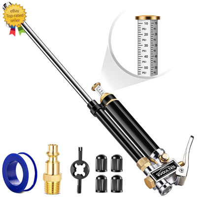 #ad Heavy Duty Tire Inflator with Pressure Gauge Extended Dual Head Air Chuck $20.92