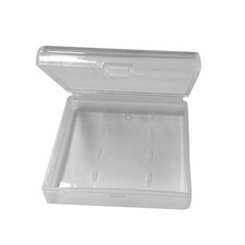 Compact Clear Plastic Battery Holder Case Storage Box for 4 AAA Batteries