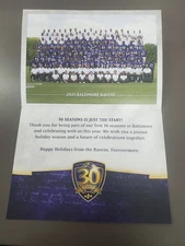 2025 2026 Baltimore Ravens Official Holiday Card & Team Picture Season Christmas