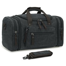 Expandable Canvas Duffel 50cm-58cm, Sturdy Zipper and Reinforced Handles, Lig...