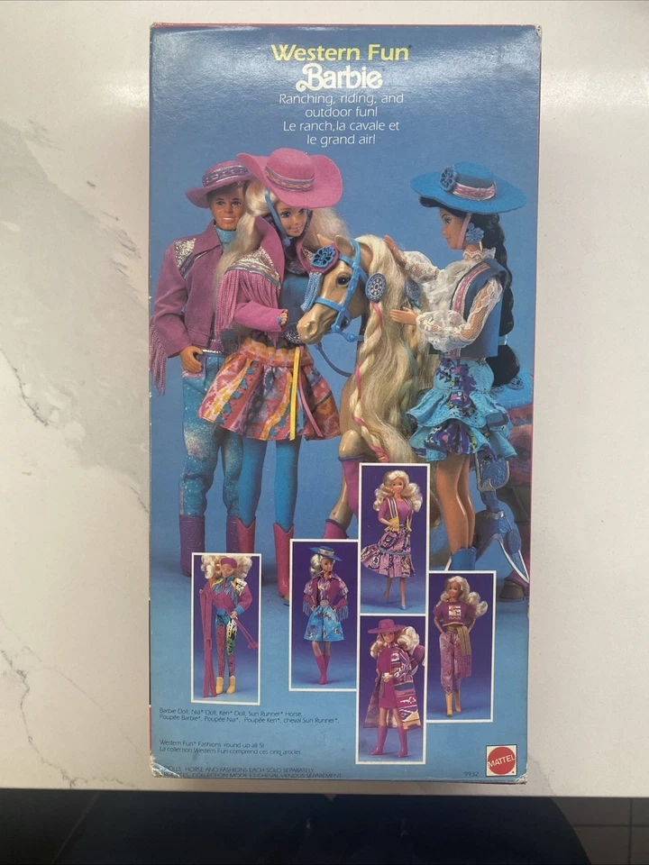 Muñeca Barbie Mattel Western Fun 1989 #9932 vintage nueva Foto 2 de 4