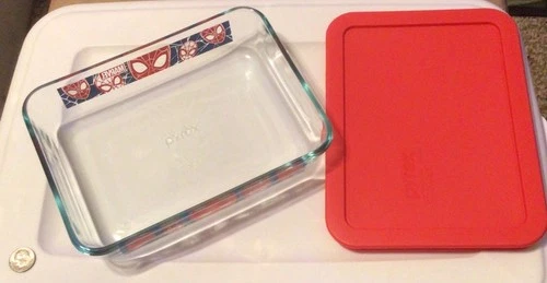 PYREX Rectangle SPIDERMAN Storage Bowl Marvel Comics Legend Spidey Action Hero