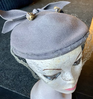 Vintage Glenover Henry Pollack Co 100% Wool Gray Hat with Netting