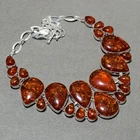 Yellow Baltic Amber Gemstone Jewelry Statement Ethnic Gift Handmade Necklace 18"