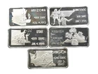 Lot 5 VINTAGE 1 Oz Silver Bars/Rounds Art Bars Collection Poured .999 *322