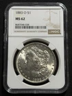 1883 O $1 Morgan Silver Dollar NGC MS62 - Beautiful Coin !!!