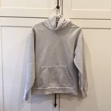 Los Angeles Apparel Gray Heavy Hooded Pullover Sweatshirt Unisex Size S