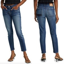 Moussy Vintage Elgin Distressed Stretch Skinny Ankle Jeans Blue Size 30