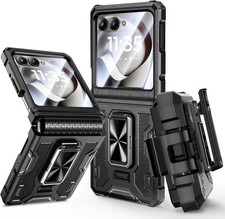 for Motorola Razr 2026/2025/2024 Case with Belt Clip Holster Ring Kickstand