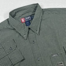 Vintage Chaps Ralph Lauren Button Down Shirt Men's XL Green Navy Check Preppy