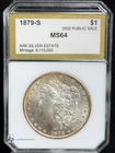 1879-S Morgan Silver Dollar PCI MS64 Ark Silver Estate 2002 Public Sale $1