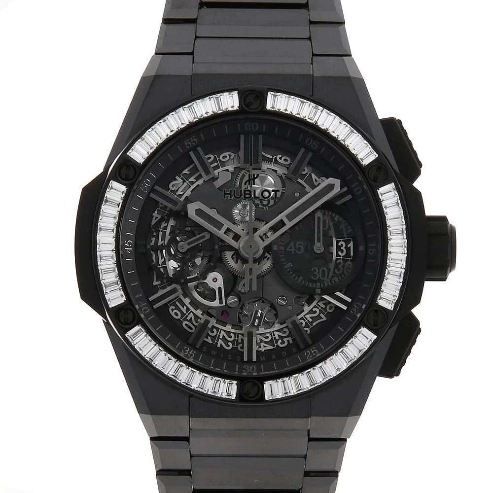 Hublot — HUBLOT Big Bang Integrated All Black Baguette Diamonds 451.CX.1140.CX.1904 s...