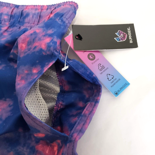 NEW! Burnside Men's SIZE 2XL Board Shorts Swim Trunks Blue Pink Tie Dye Splatter - Picture 4 of 11