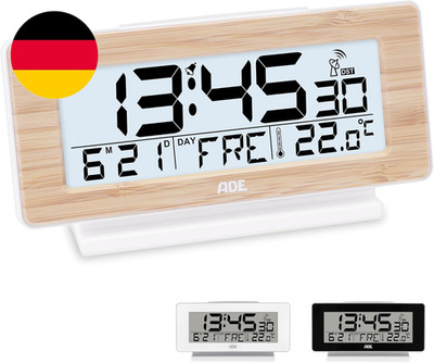 ADE Funkwecker Digital Mit Batterie | Tischuhr Mit Temperaturanzeige Und Kalende