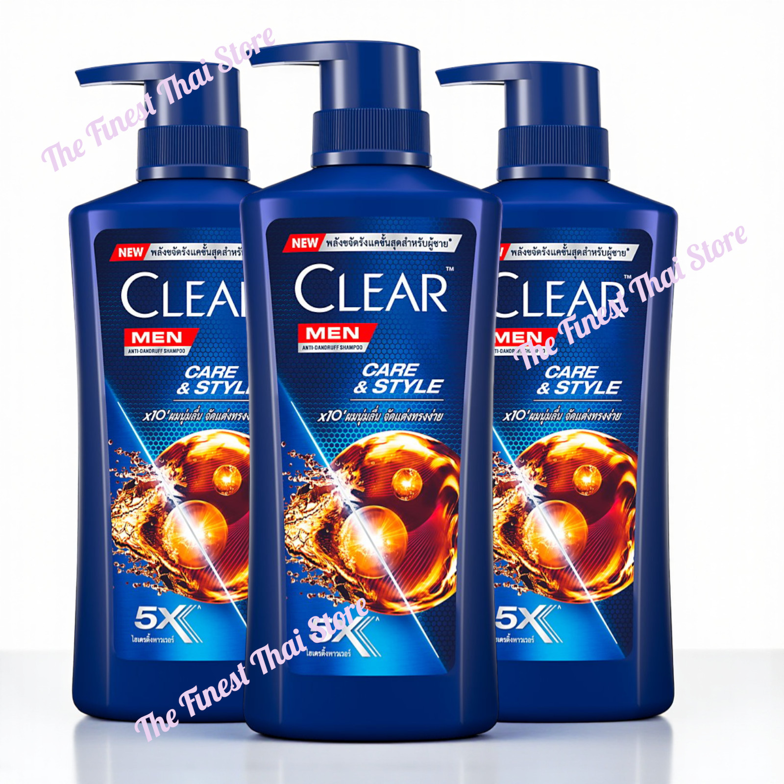 Pack of 3 bottles : CLEAR Men Anti-Dandruff Shampoo Care & Style 360 ml each