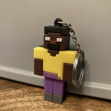 Minecraft Silicone 2 Inch Bag Hanger Keyring Featuring The Character Herobrine