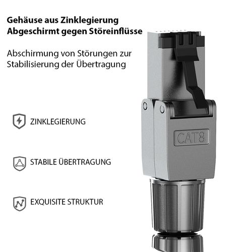 Cat 8 Verlegekabel Netzwerkkabel CAT 8.1 Kabel Ethernet LAN Cat8 RJ45 Stecker - Afbeelding 7 van 31