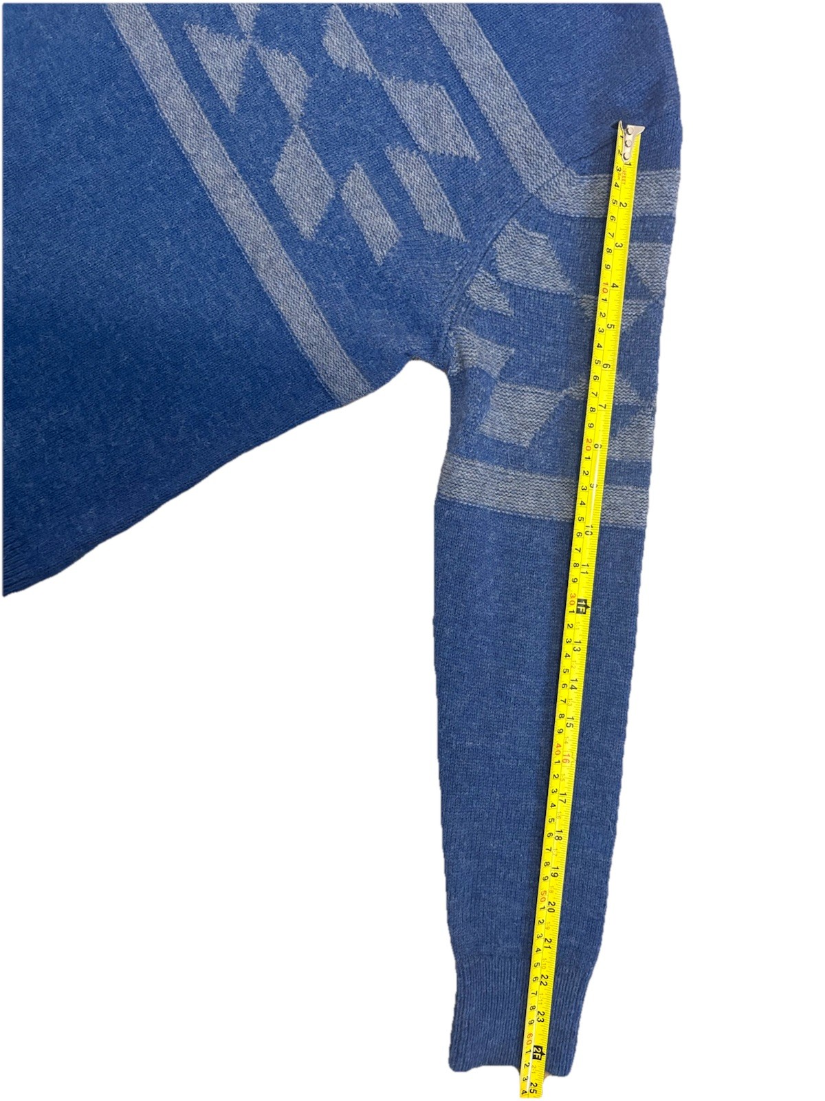 Pendleton Washable Wool Sweater Blue Geometric Pa… - image 8