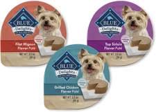 Blue Buffalo Delights Natural Adult Small Breed Wet Dog Food Cups, Pate Style, C