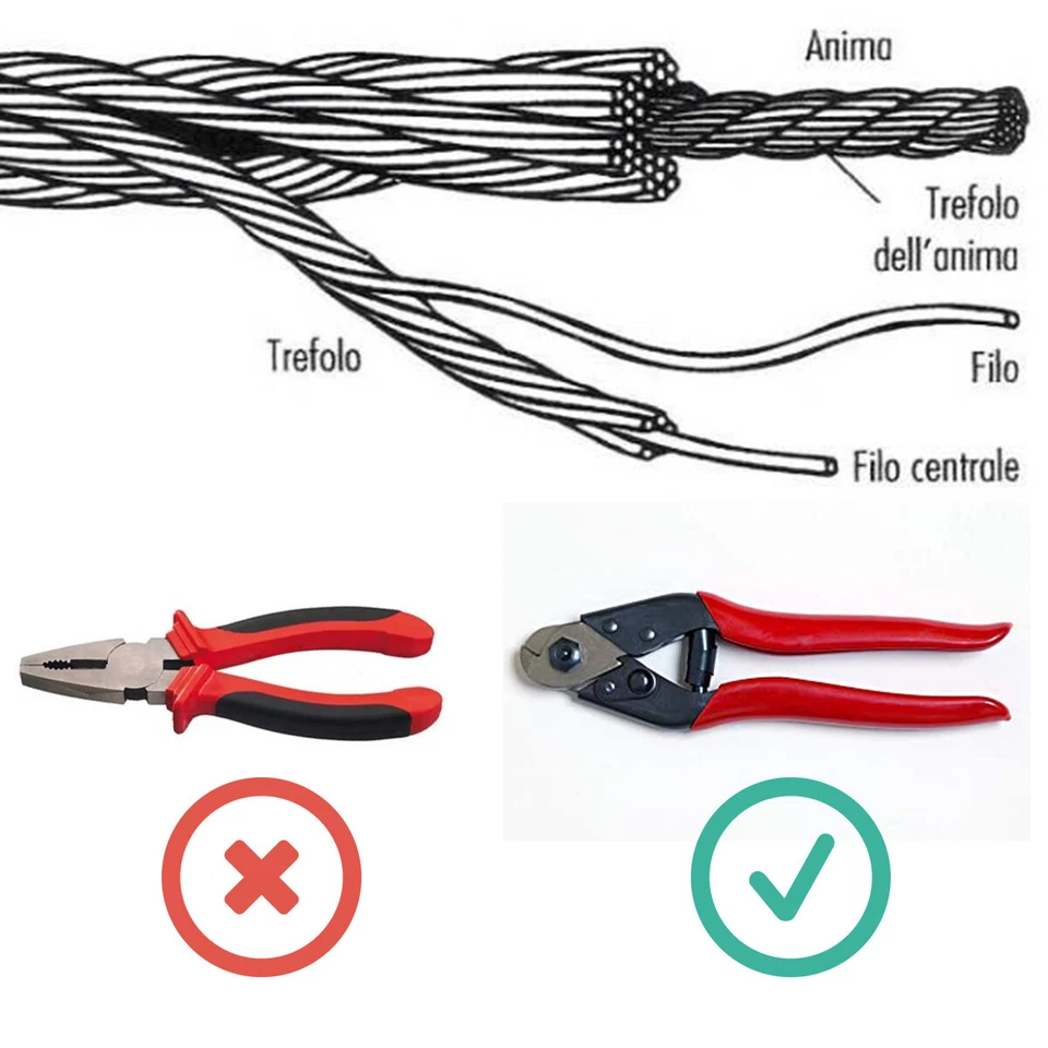 Rotolo Cavo Corda Metallica Metallo Fune Acciaio Inox Inossidabile Anti-Ruggine - Immagine 3 di 4