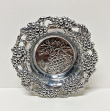 Vintage 1995 Arthur Court Aluminum Grape Vine Design Bowl Diameter 6"