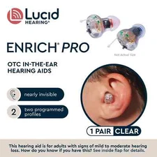 Lucid Hearing Enrich Pro OTC Hearing Aids Pair - In-The-Ear