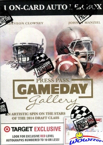 2014 Press Pass Gameday Gallery Football Factory Sealed Blaster Box-AUTOGRAPH RC