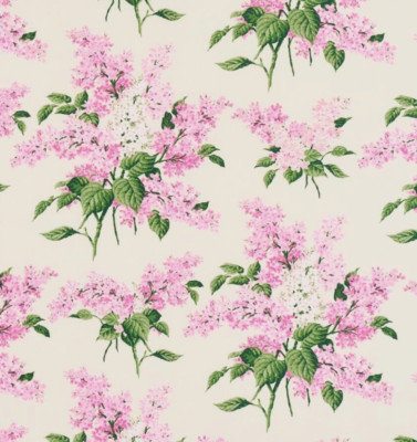 SCHUMACHER GARDINENSTOFF DESIGN Proust's Flieder 3,6 METER 100% BAUMWOLLE ROSA