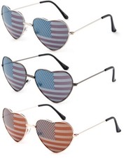 Heart Shaped Sunglasses America Support USA Election Flag Eyewear Stars Strips