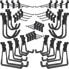 36 Pack Heavy Duty Slatwall Hooks Black Slatwall Panel Accessories Assortment...