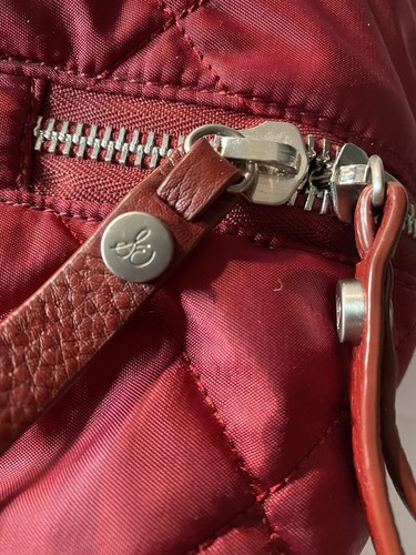 SAM EDELMAN ARIANNA QUILTED PUFFER TOTE HANDBAG WINE With MATCHING CLUTCH LOVE - Picture 9 of 22