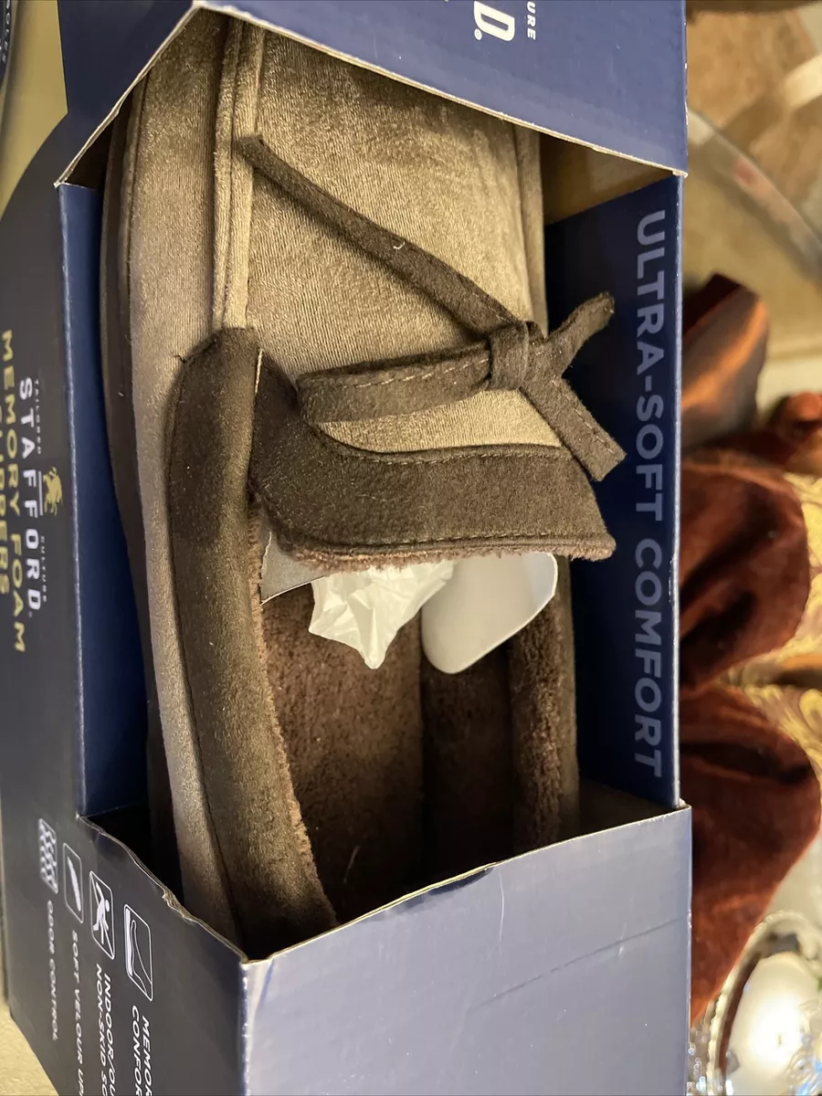 Stafford memory outlet foam slippers