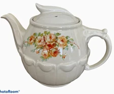 Vintage The Enterprise Aluminum Co. Ceramic Teapot  Cream Color Drop-o-Lator