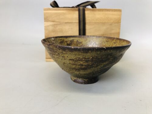 Y7237 CHAWAN Korean pottery Iraho bowl signed box Korea antique tea ceremony cup - 第 1/18 張圖片