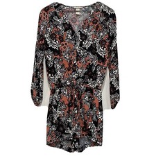 H M Floral Long Sleeve Romper Jumper Size 2