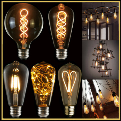E27 LED Glühbirne Vintage Edison Filament 4W Retro Leuchtmittel Bulbs Warmweiss