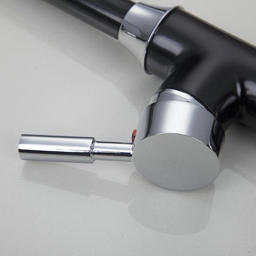 Kitchen Taps LED Swivel Deck Mounted Black Painting Single Handle Sink Faucet - Picture 4 of 6