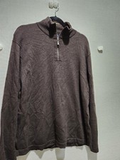 Vintage Gap Sweater Mens XXL Brown 1/4 Zip Pullover Long Sleeve Knit Merino Wool