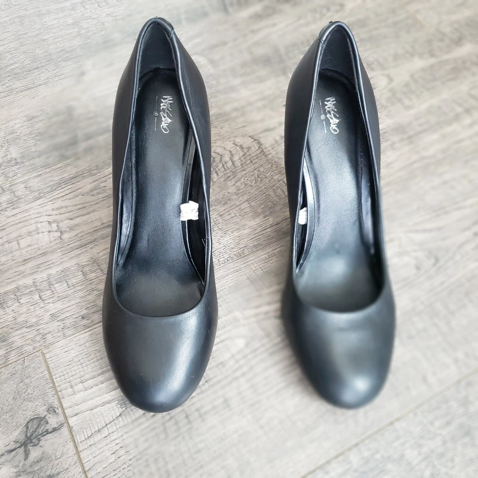 Tacones altos Mossimo de cuero negro sin cordones - para mujer talla 7 Foto 3 de 4