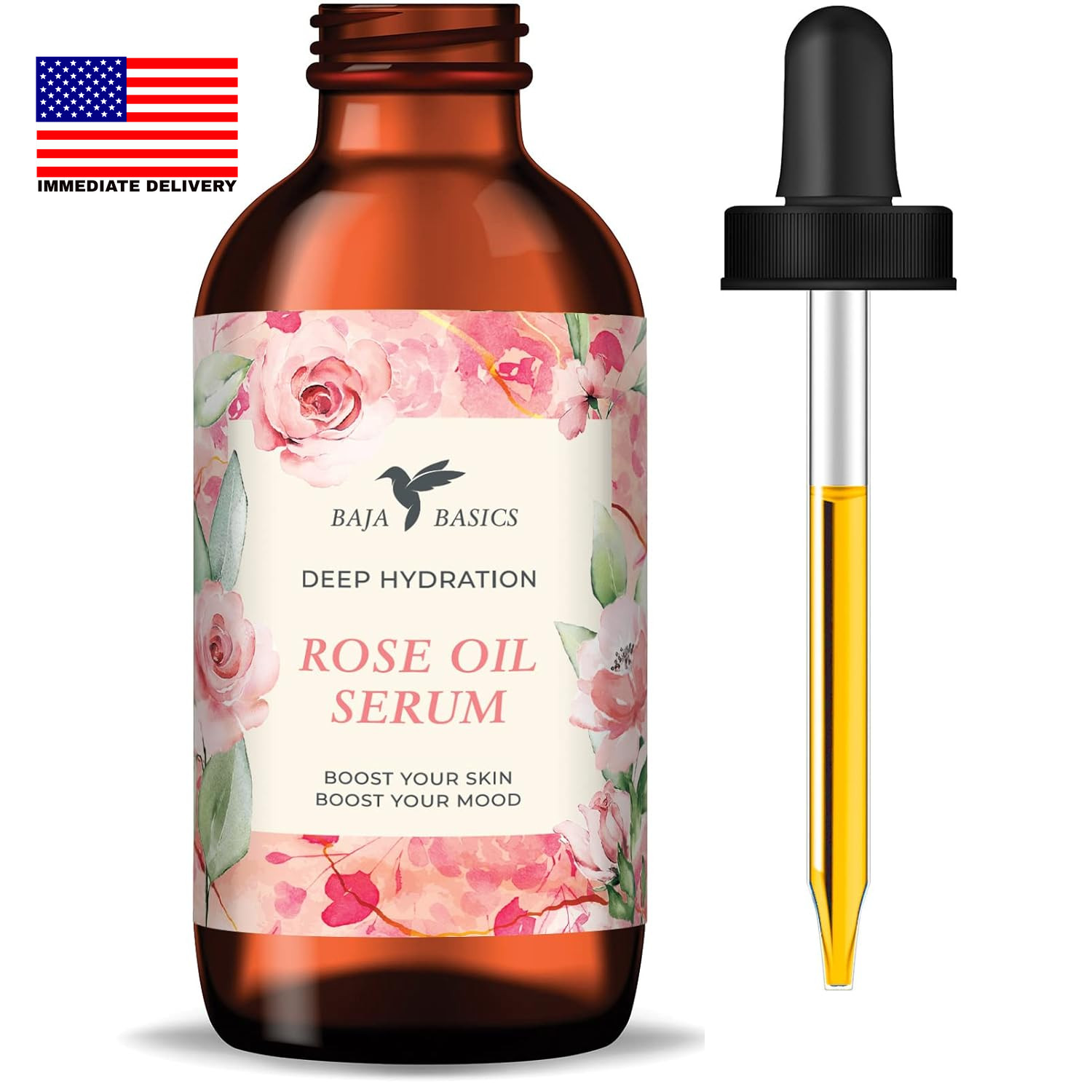 Rose Oil for Face, Rose Essential Oil, Face Serum and Rose Oil for Skin, Hair an
