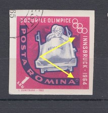 Romania 1963 STAMPS Olympics Innsbruck Sledge sport Postal History ERROR CIRCLES