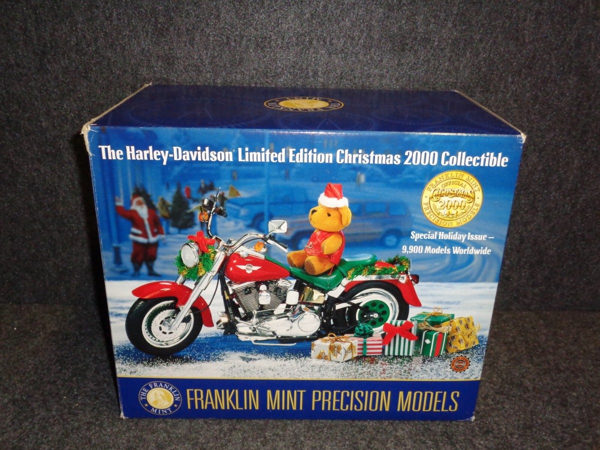 Franklin Mint Harley Davidson Motorcycle 2000 FAT BOY CHRISTMAS ED