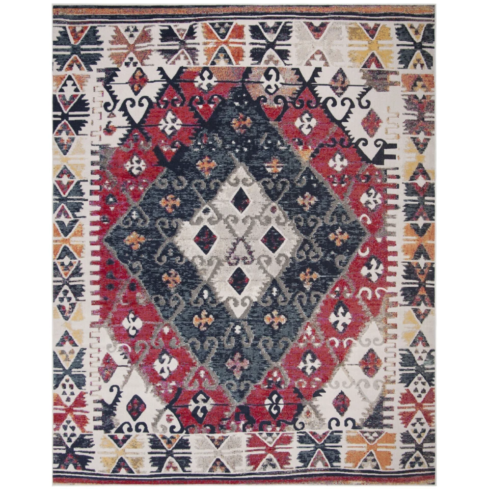 SAFAVIEH Outdoor MTG236P Montage Collection Rust / Multi Rug - Image 4 of 4