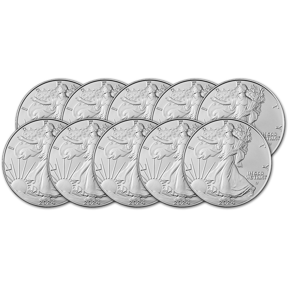 2024 American Silver Eagle 1 oz 1 BU Ten 10 Coins eBay
