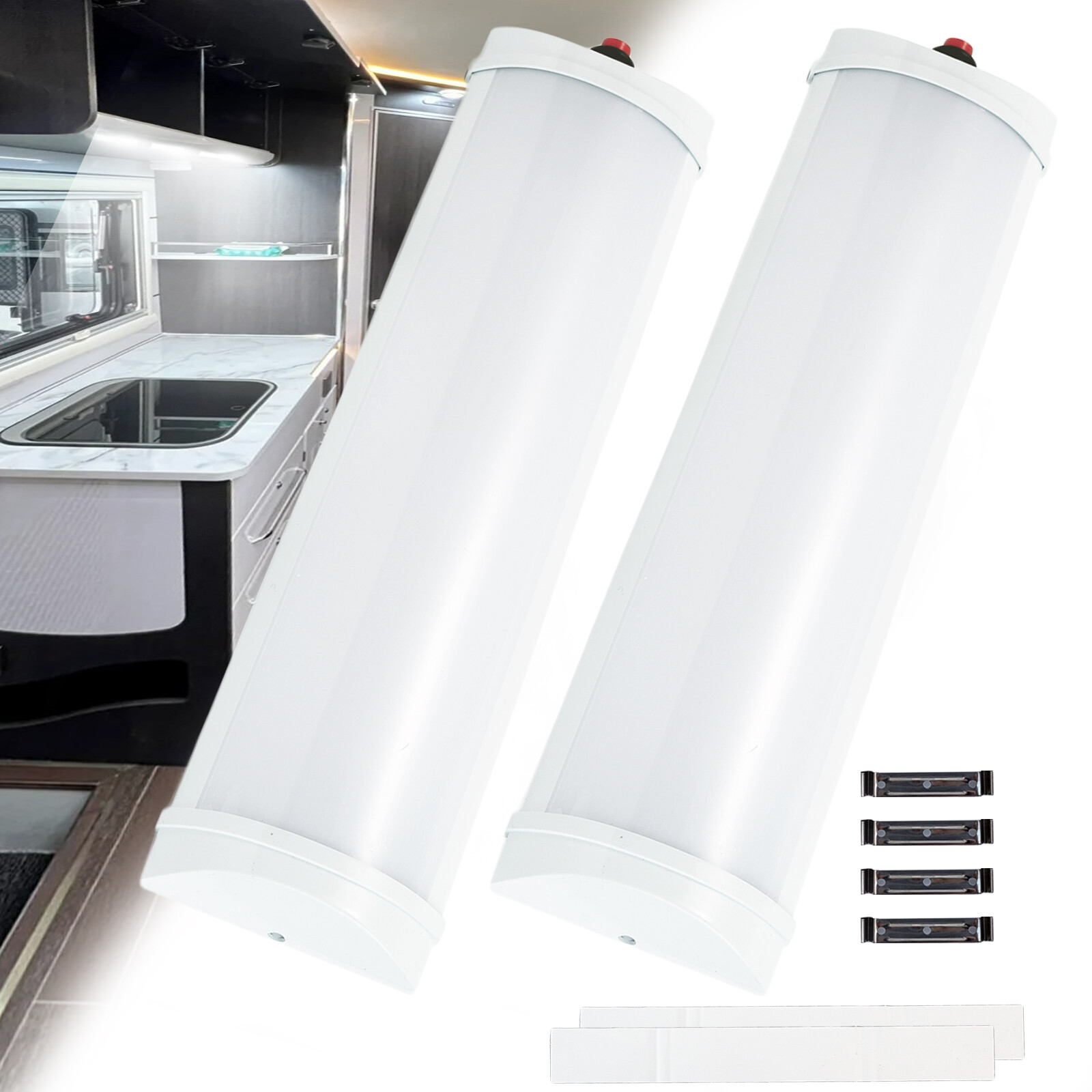 RV Ceiling Lights White 5000K Camper Interior Light Inside Light Fixture Switch;