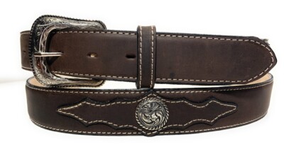 MEN'S WESTERN CONCHO LEATHER BELT. COWBOY RODEO SUEDE CONCHO LEATHER BELT 
