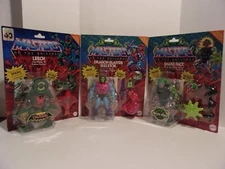 masters of the universe origins leech ,dragon blaster skeletor , snake face lot